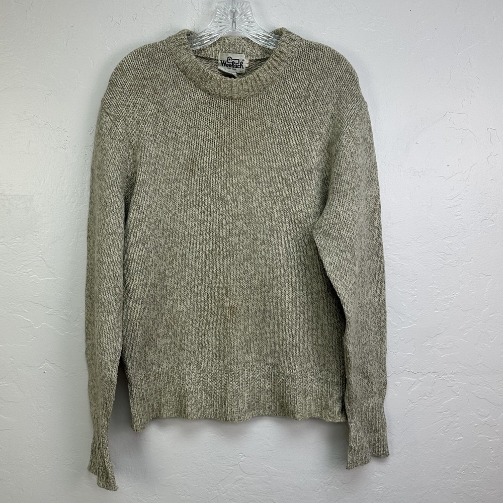 Vintage Woolrich Sweater Mens Large Gray Heather Wool Blend Crewneck Knit 90s